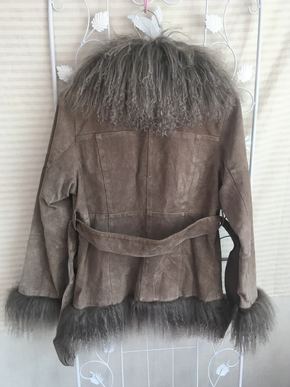 jpn vintage 카키 그레이 스웨이드 리얼 레더 자켓  상품이미지4