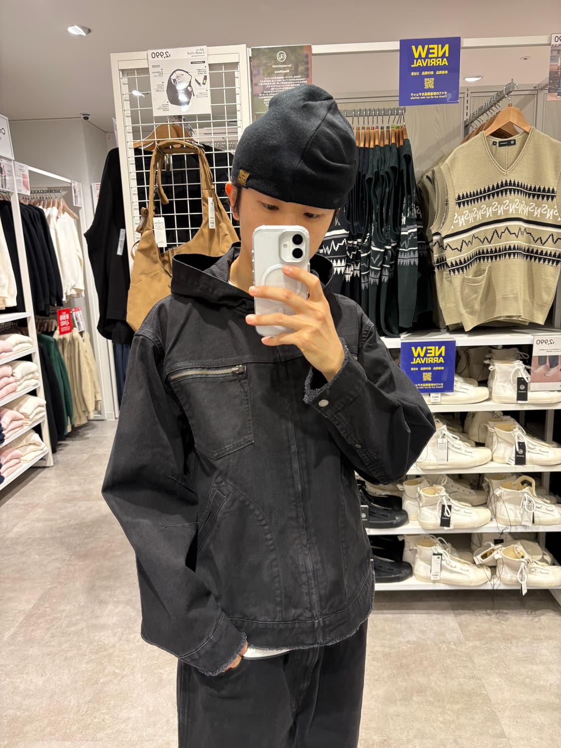 X GU Denim zip-up parka 데님짚업 파카 상품이미지2