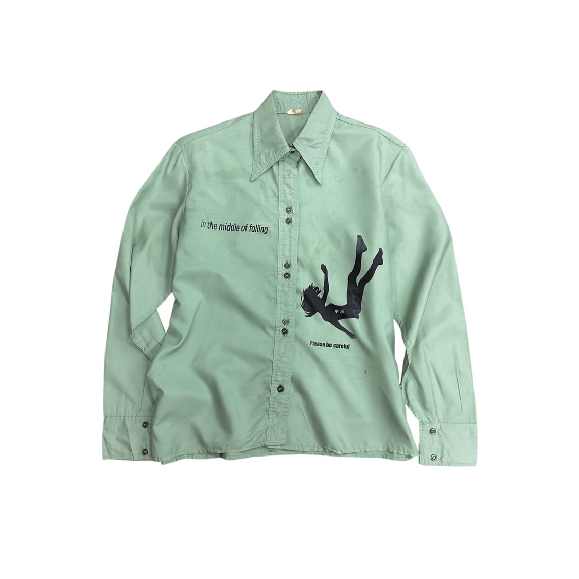 Drop Printing Olive Satin Shirt 상품이미지1