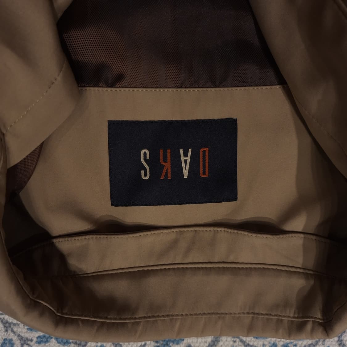 DAKS 닥스 브라운 카키 자수로고 아메카지 카라넥 캐주얼자켓 L 상품이미지7