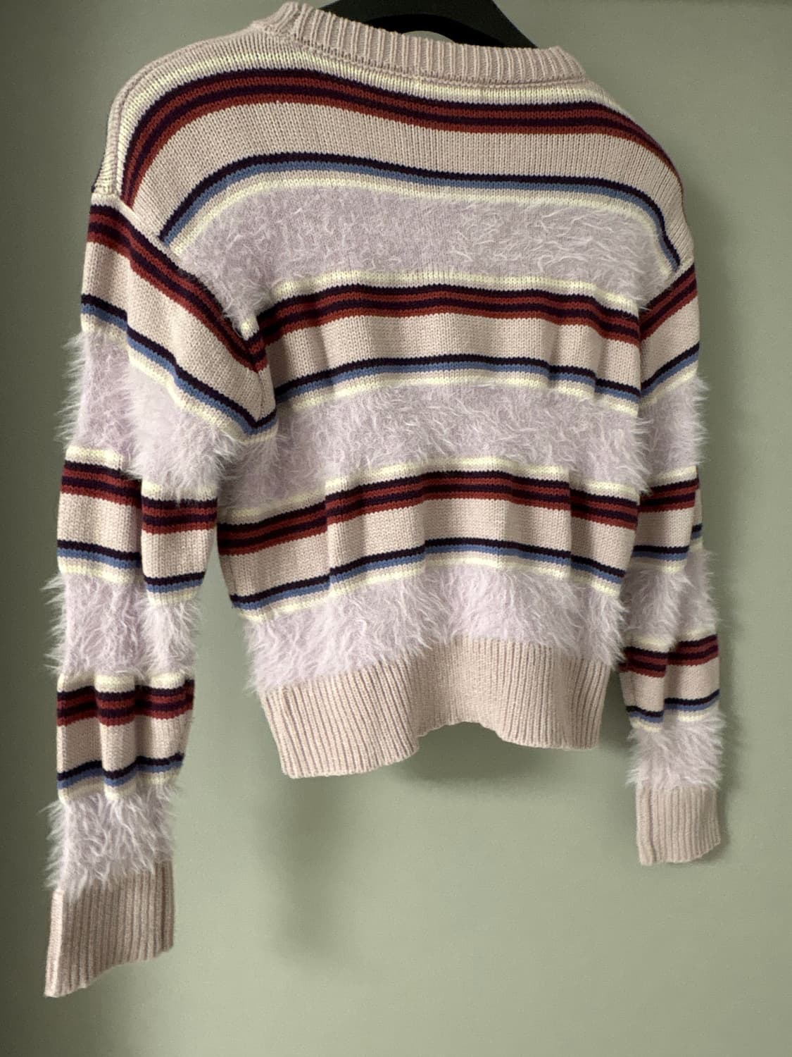 NICE CLAUP pink stripe fur knit  상품이미지2