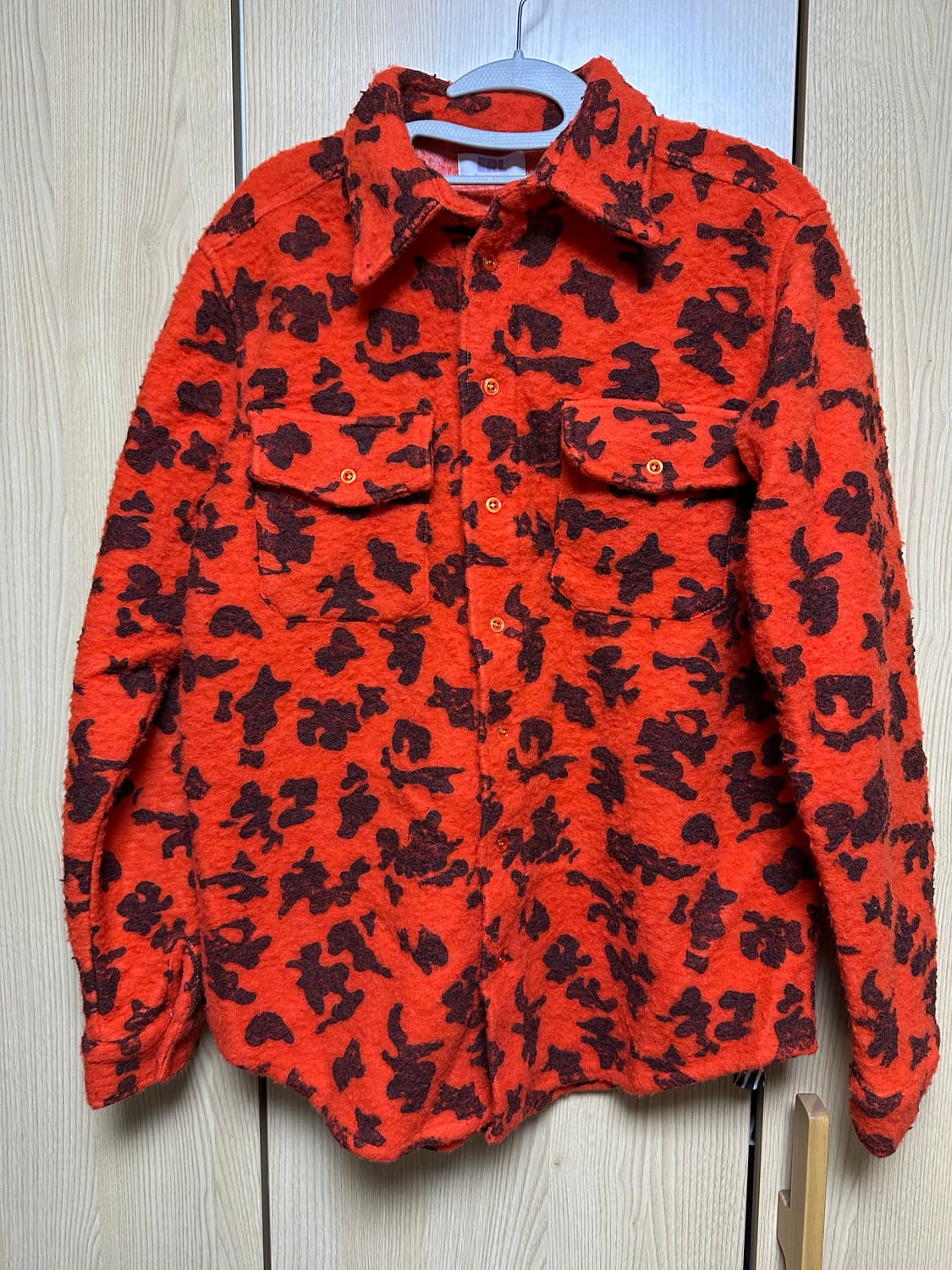 Erl 오랜지 레오파드 셔츠 m 상품이미지5