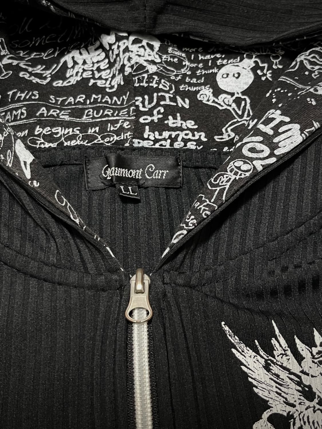 Beaumont Carr 투웨이 펑크 프린팅 반팔 집업 상품이미지4