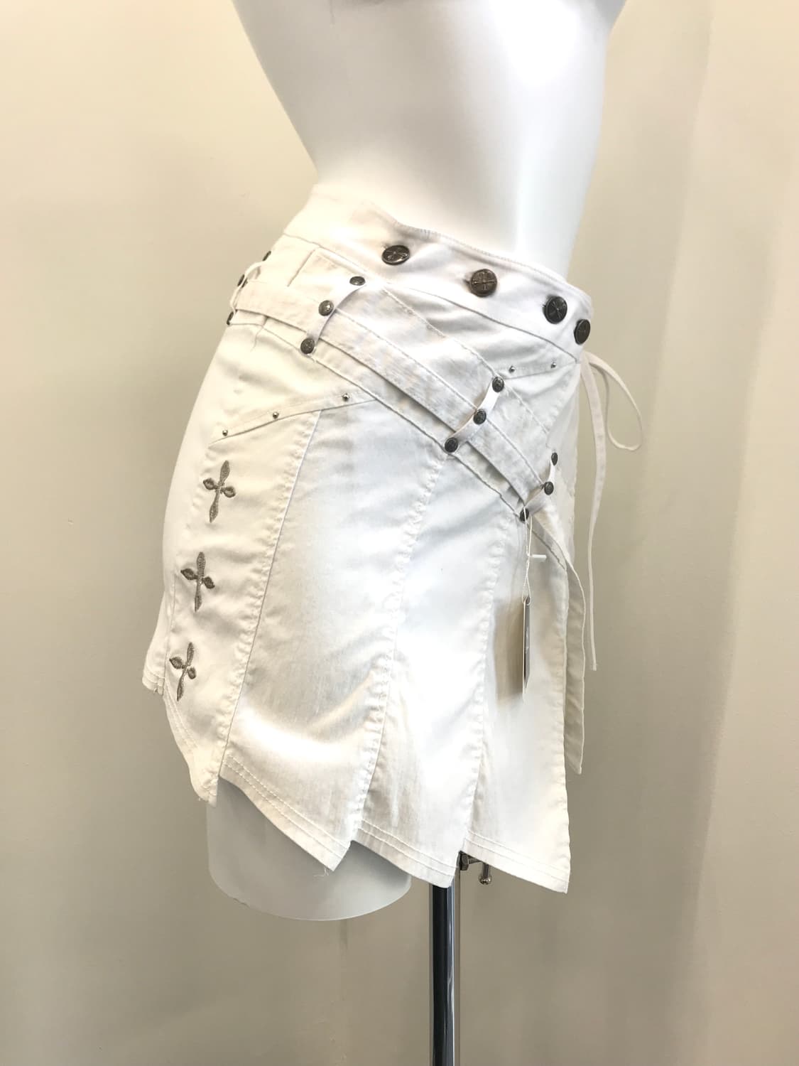 Ozz Croce White detail mini lap skirts 상품이미지1