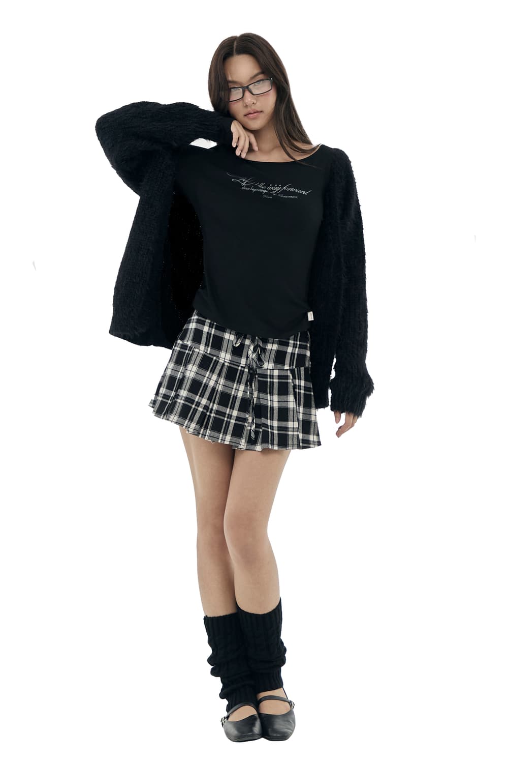 클리시어 슈가플럼 헤어리 가디건 블랙  상품이미지1