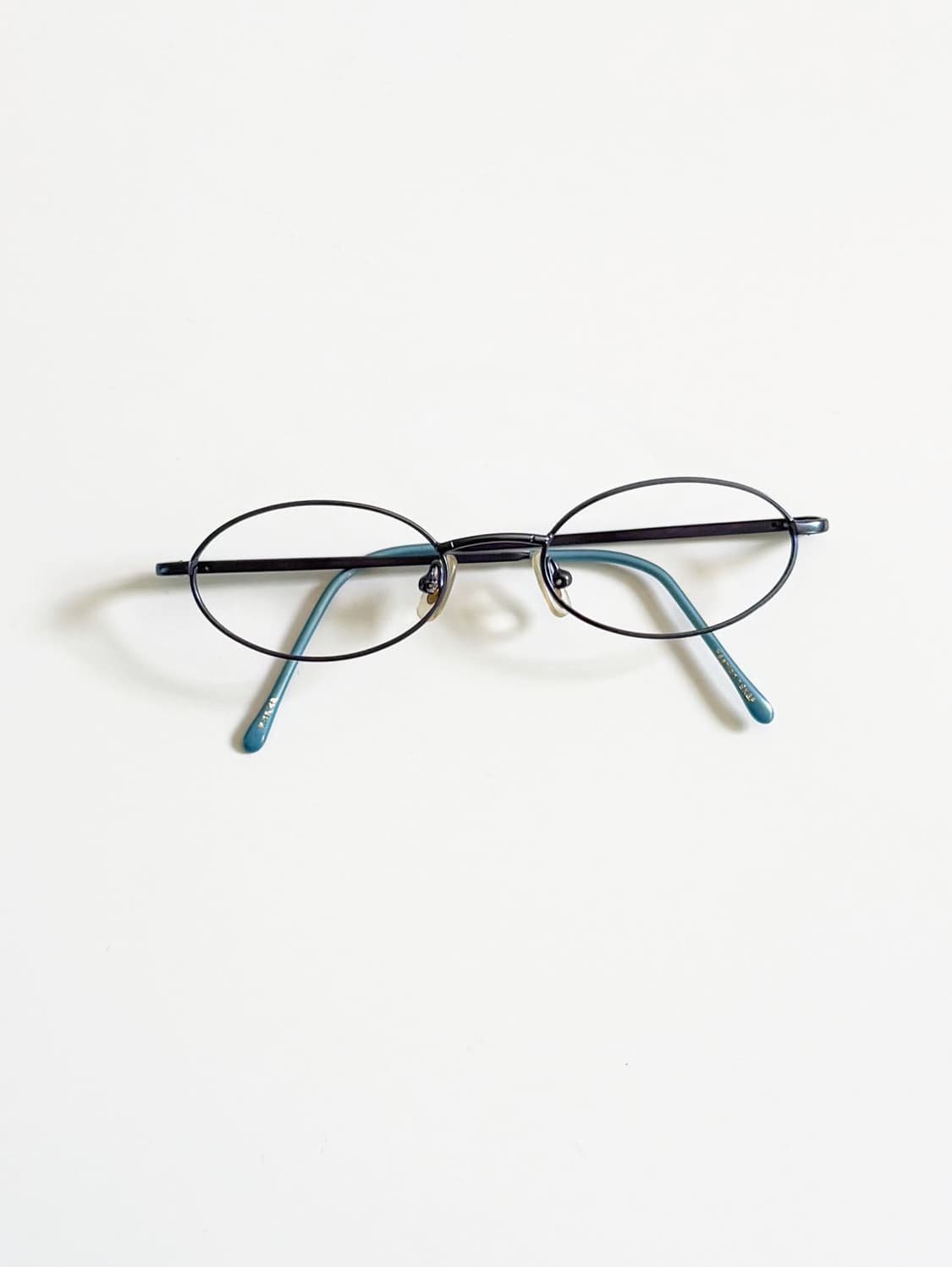 90s 네이비 앤 틸 슬림 오벌 프레임 빈티지 안경 상품이미지1