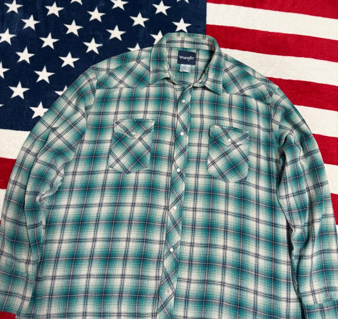 랭글러웨스턴셔츠 Wrangler westernshirt 플란넬셔츠 빈티지 상품이미지4