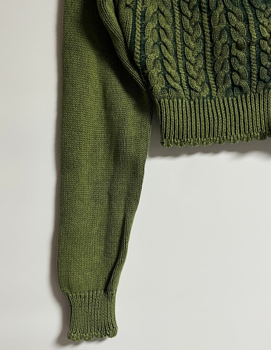 자라 피그먼트 워싱 케이블 크롭 가디건 S 상품이미지3