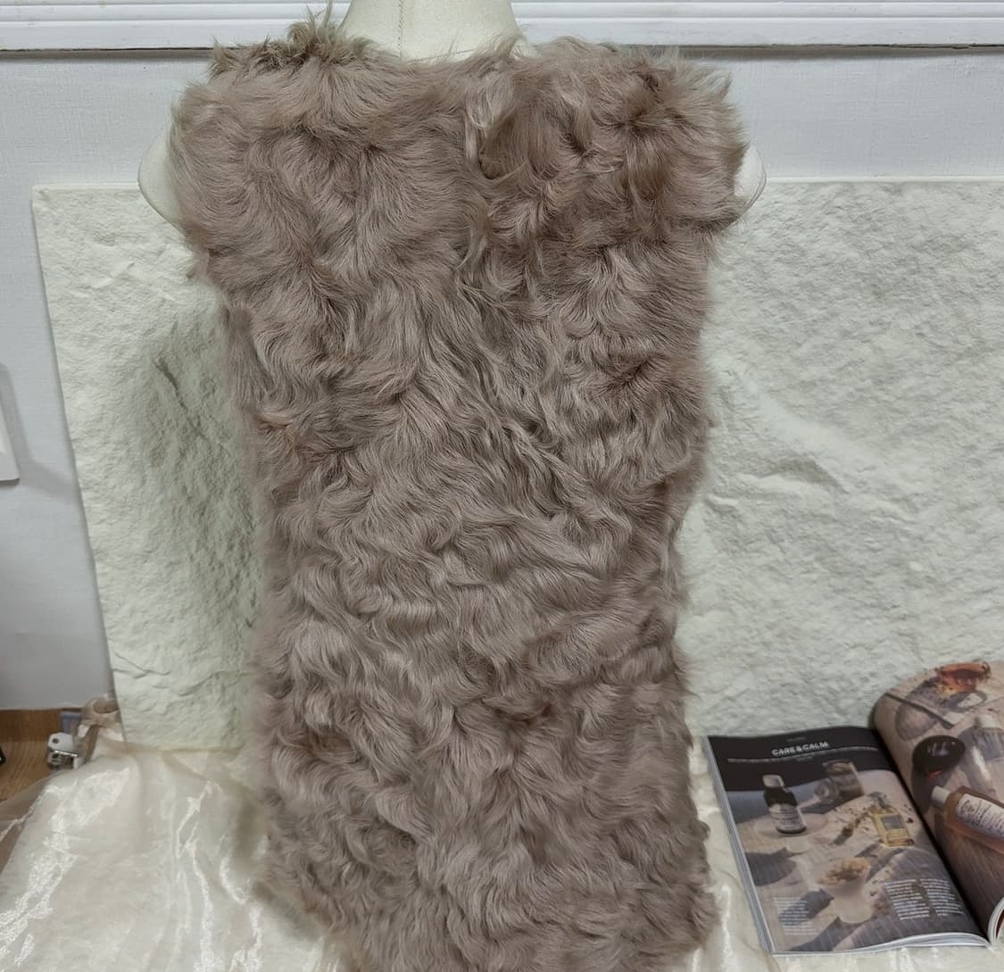 빈티지 로즈핑크  양털 토스카나 조끼 베스트 상품이미지3