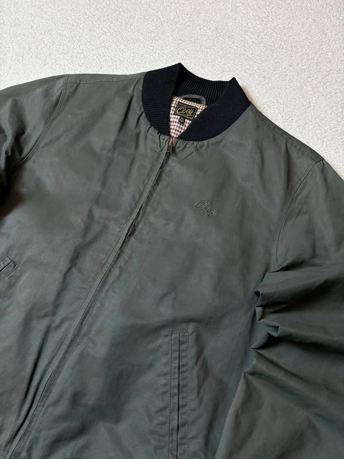 오베이 OBEY 피그먼트 자수 로고 블루종 자켓 PN7537 상품이미지2