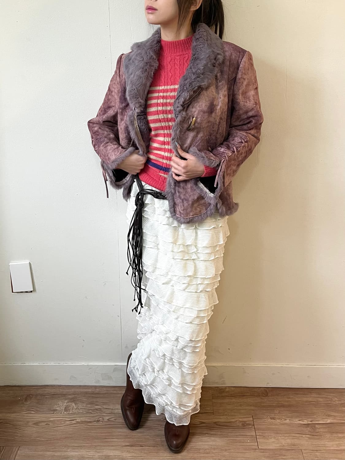 GOLD JADE 라벤더 퍼 자켓 상품이미지7