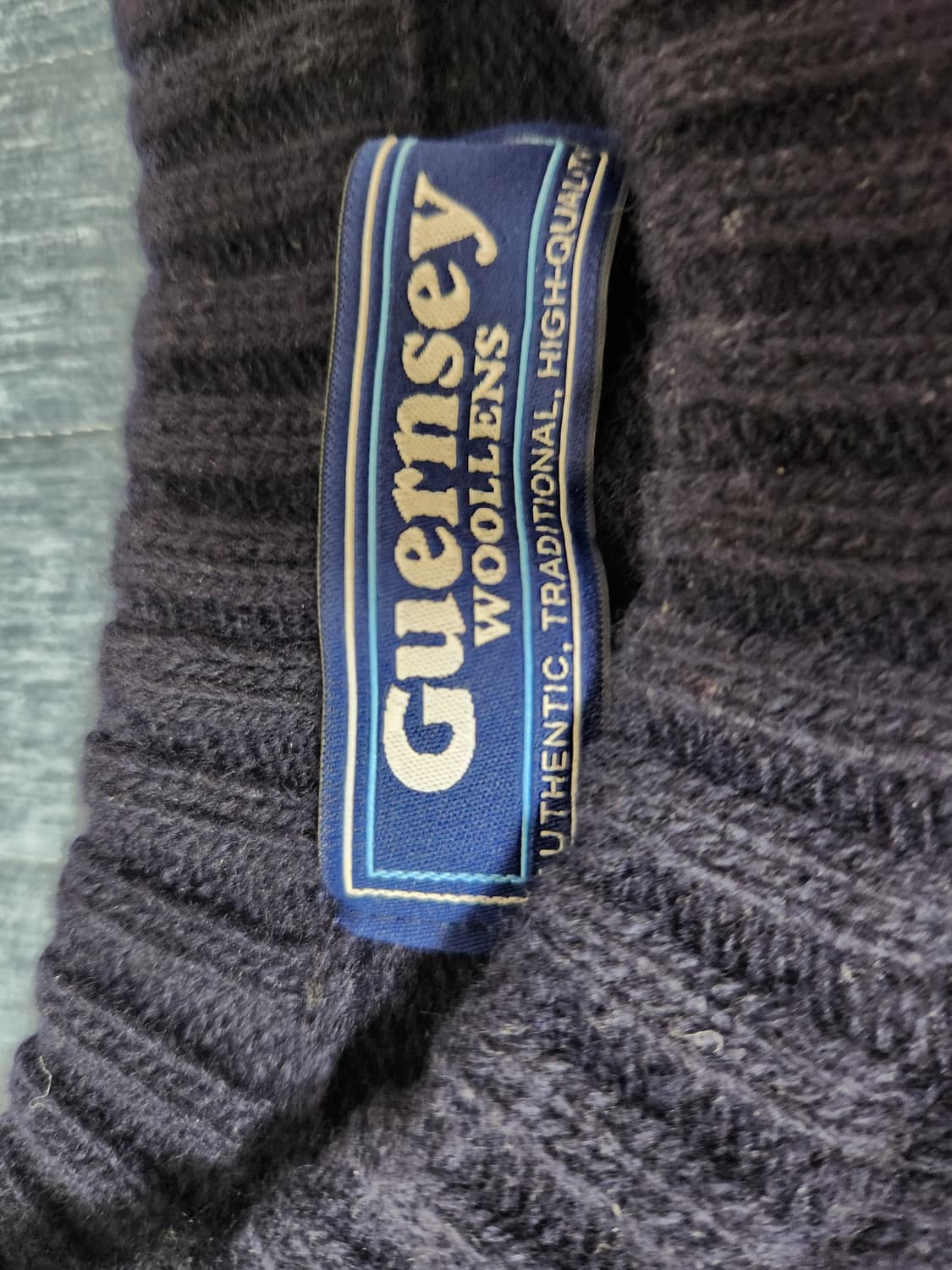 건지울른스 슈퍼 파인 메리노울 크루넥 건지 스웨터 - 네이비(미드나잇 네 상품이미지3