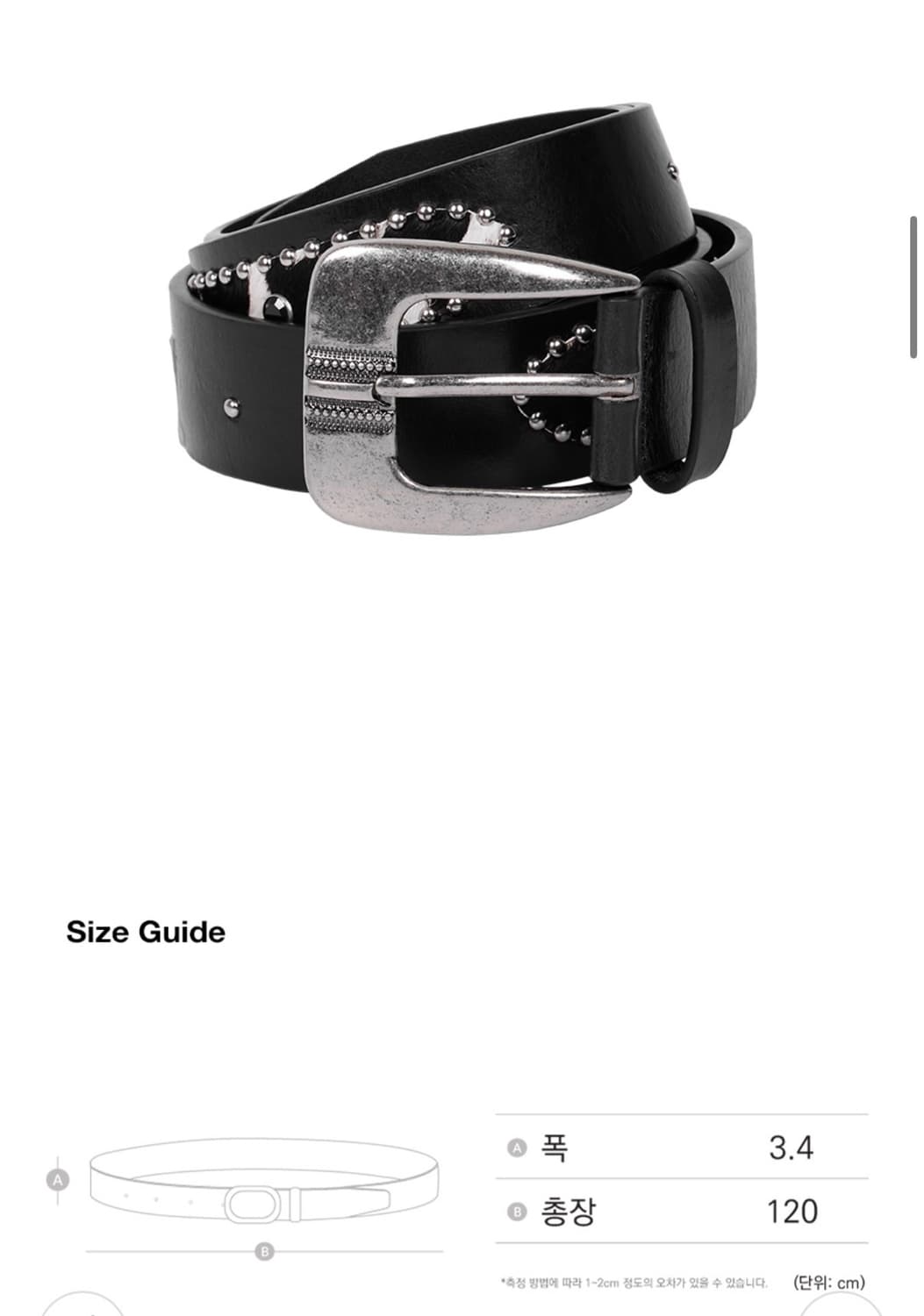 아캄 Calf Hair Gem Belt (Black) 상품이미지2