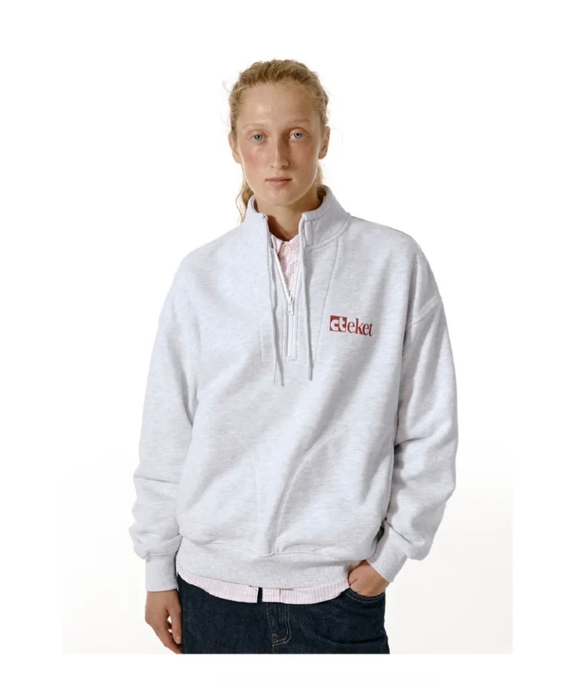 테켓 플랜 하프 집업 스웻셔츠 맨투맨 멜란지 m 상품이미지1