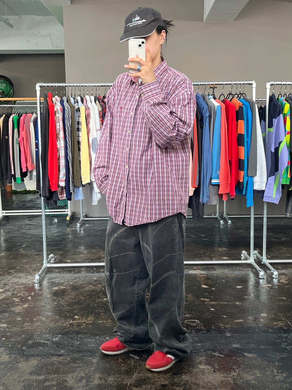 IZOD 오버사이즈 체크 셔츠 상품이미지5