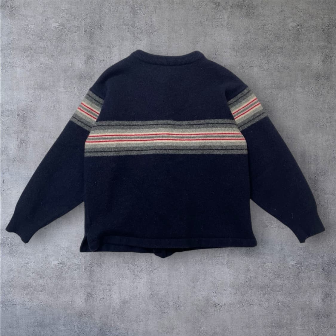 라일앤스스코트 네이비 스트라이프 퓨어 램스울 니트 가디건 S 상품이미지7