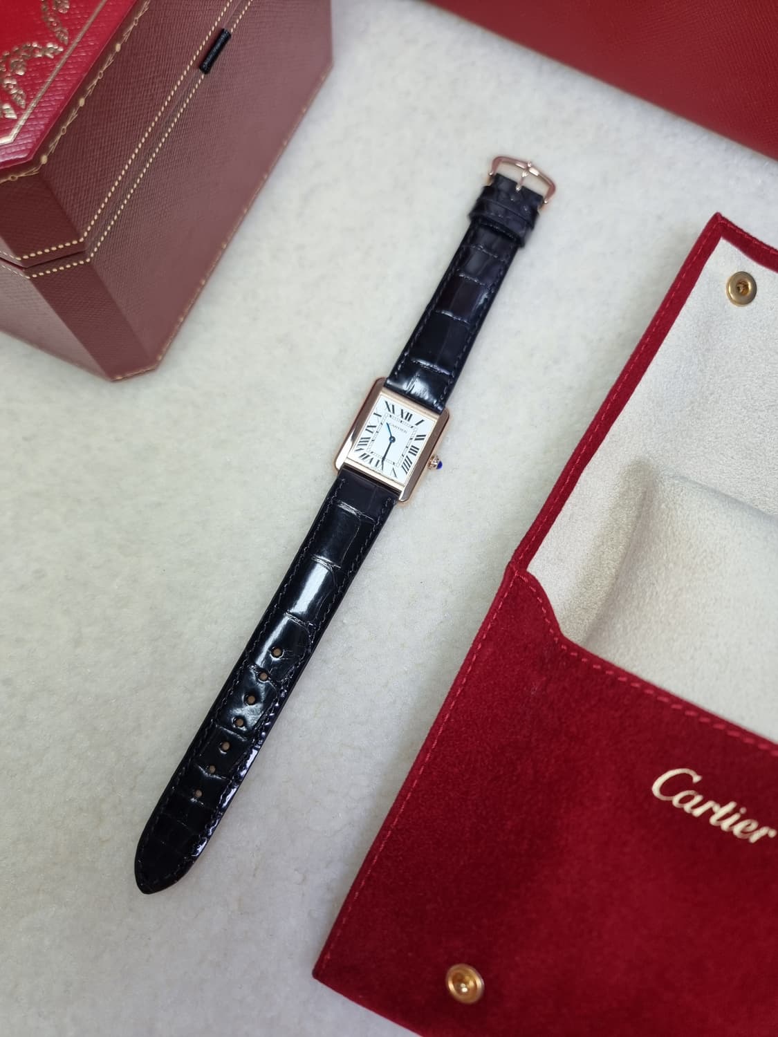 까르띠에 탱크솔로 18K 로즈골드 SM 시계 (남녀공용) 20년 상품이미지5