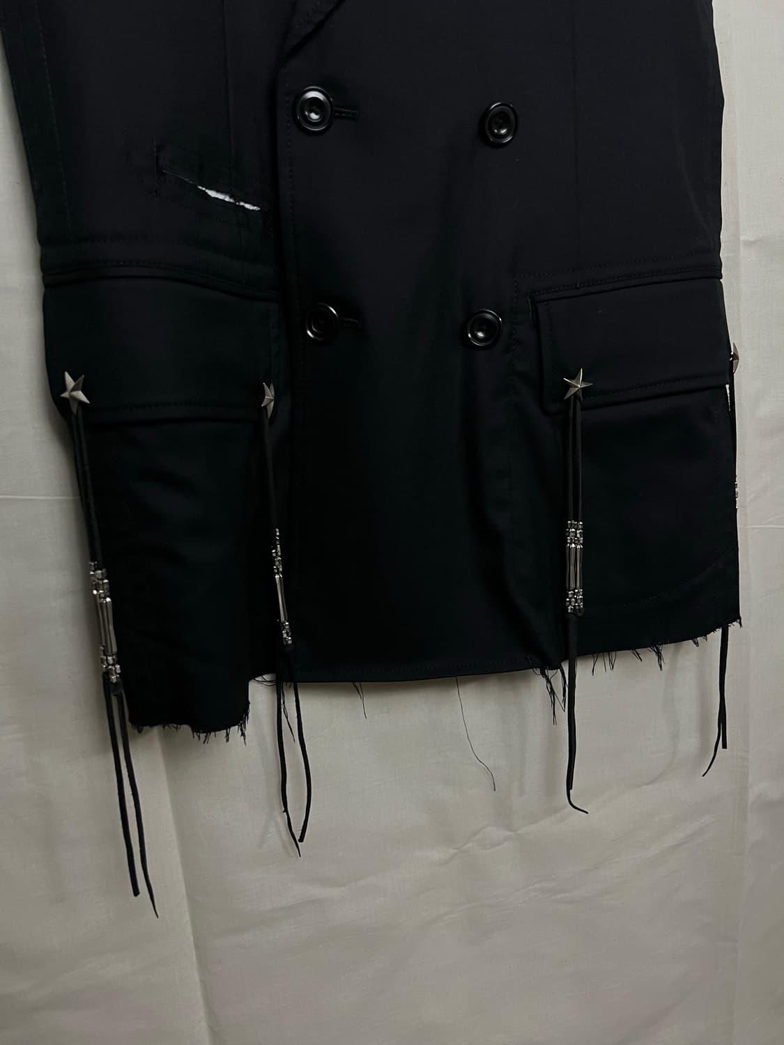 타카히로미야시타 더 솔로이스트 15AW 스타 프린지 더블 블레이져 베스트 상품이미지6