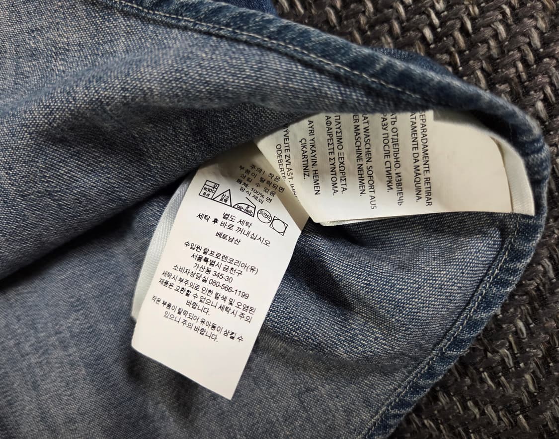 신형 QR 폴로 랄프로렌 클래식핏 샴브레이 데님셔츠 상품이미지5