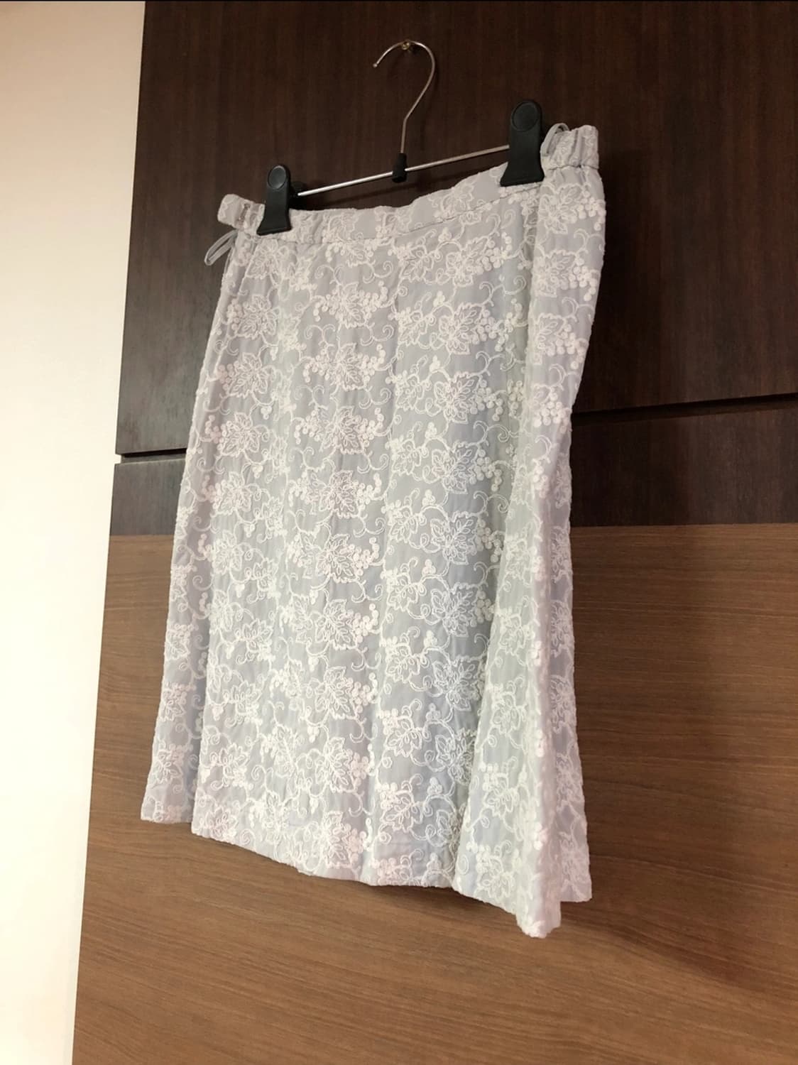 빈티지 아일렛 플라워패턴 자수 미디 스커트 단정한 치마 상품이미지2