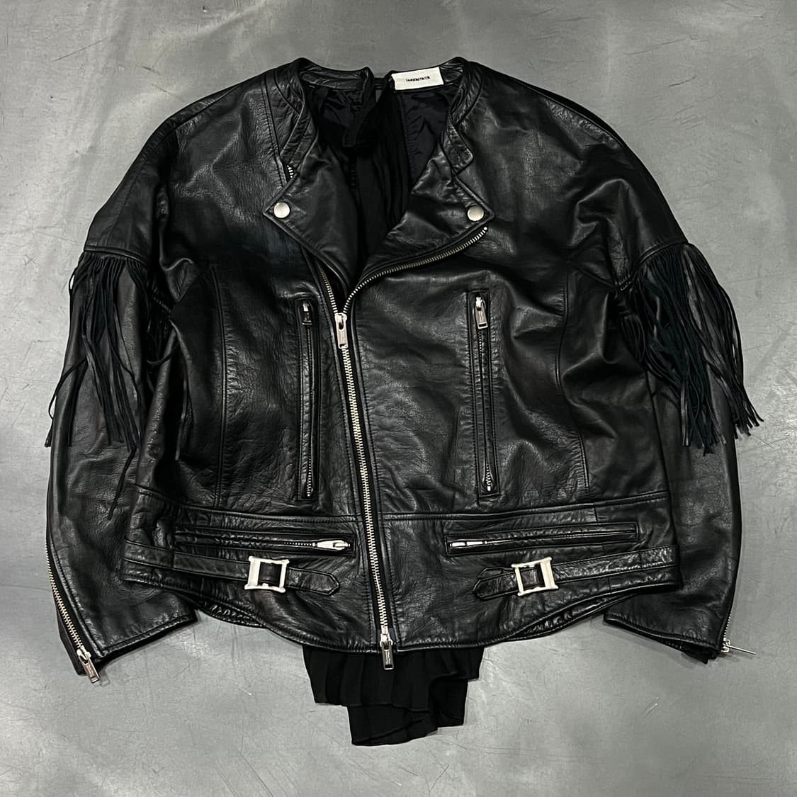  언더커버 레더 프린지 라이더 자켓 y14874 상품이미지1
