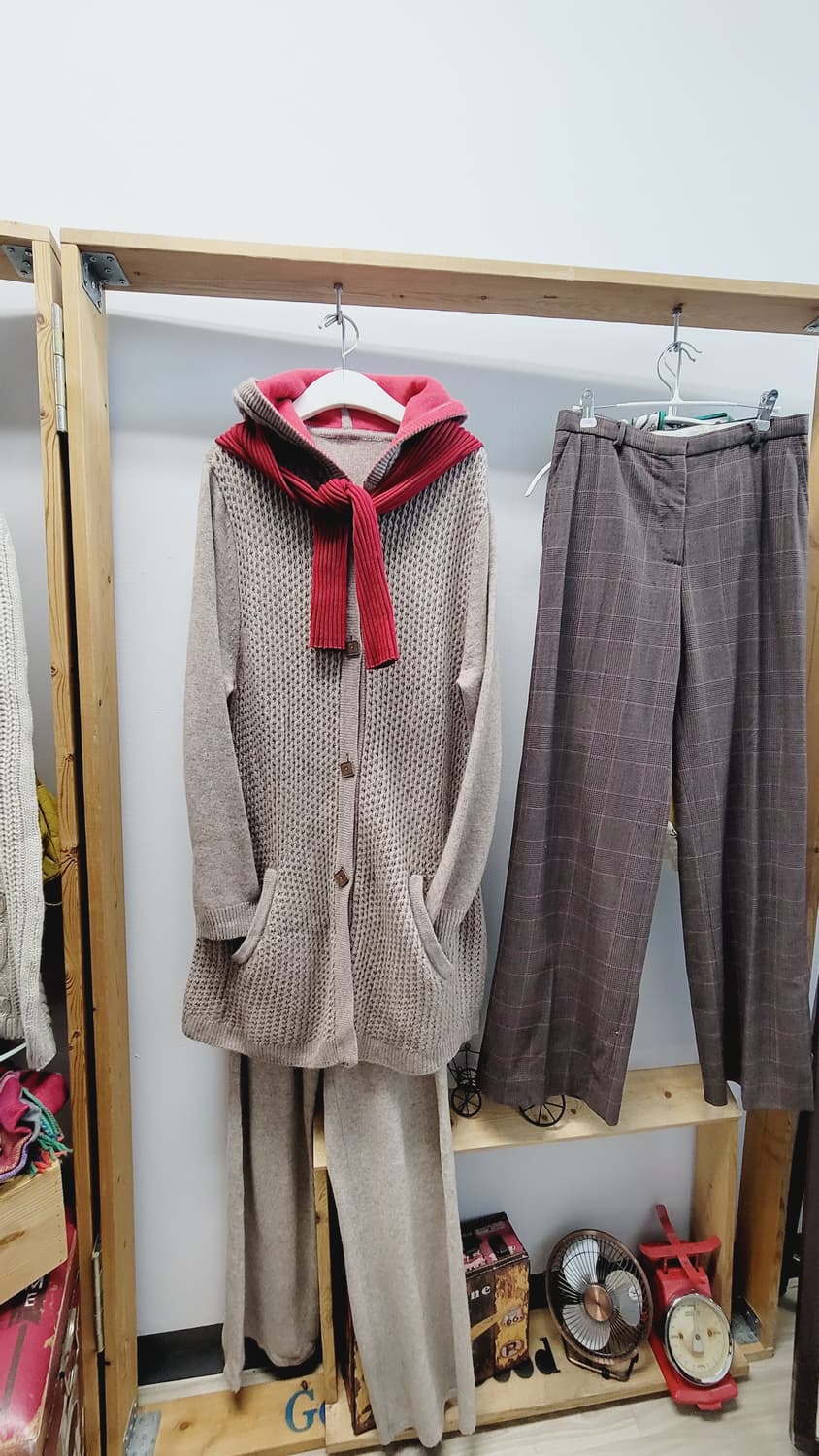 celeb 캐시미어 후드 롱 아우터. 막스마라 체크울팬츠 상품이미지1