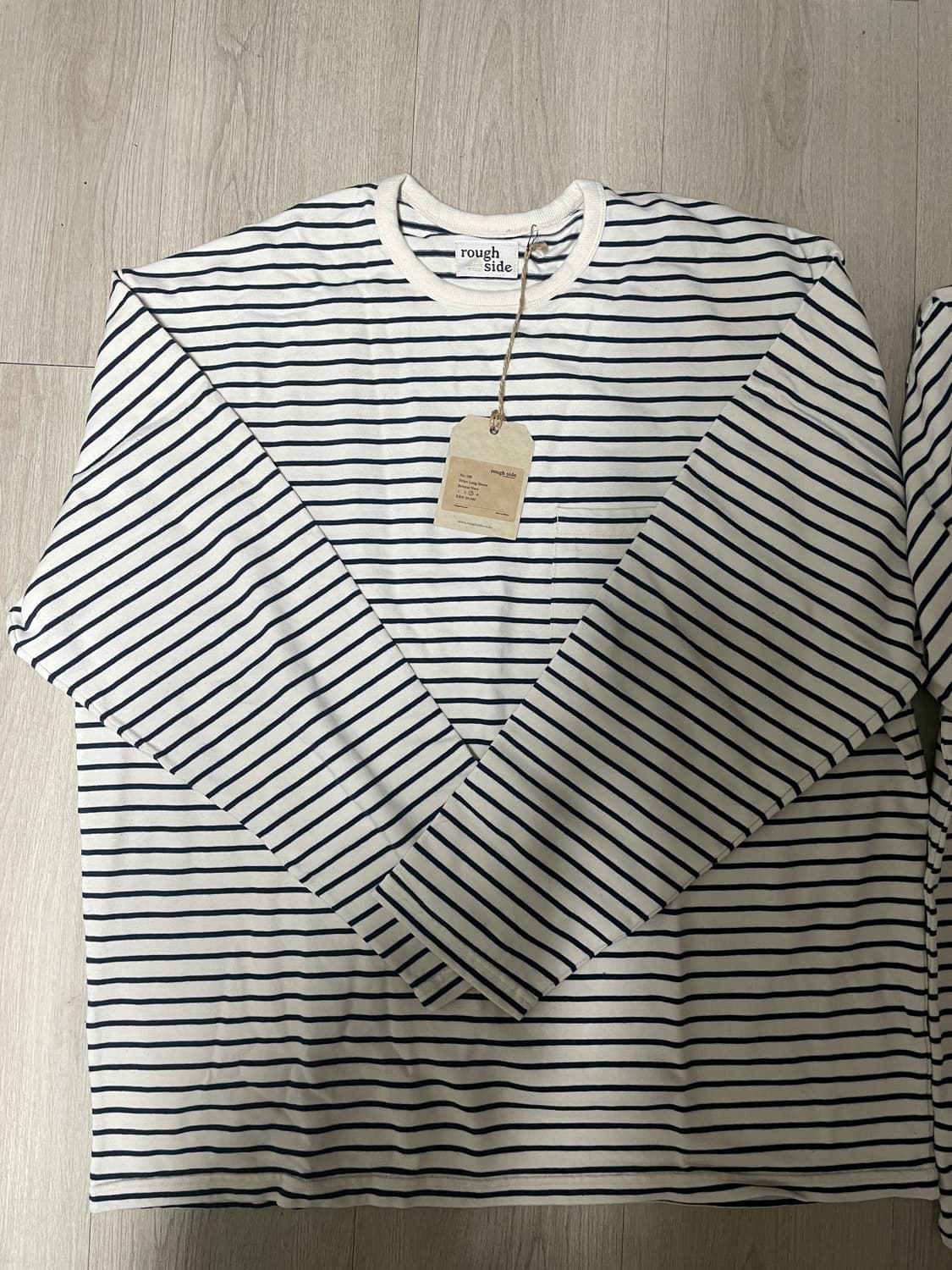 [2,3] 러프사이드 스트라이프 롱슬리브 네이비 2벌 상품이미지1