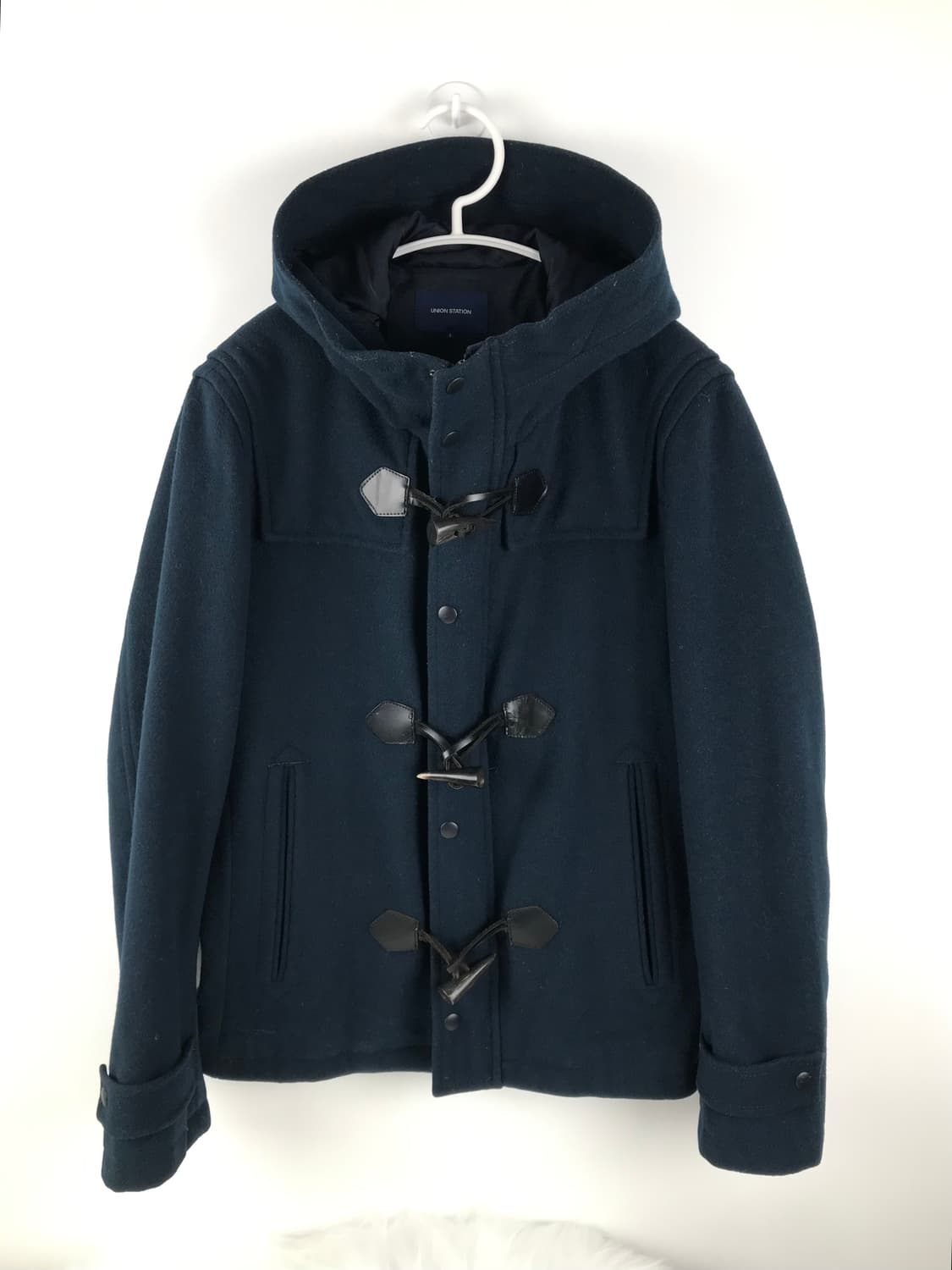 아메카지 떡볶이 하프코트 숏코트 더플코트 자켓 후드 더플자켓 청록색 상품이미지2