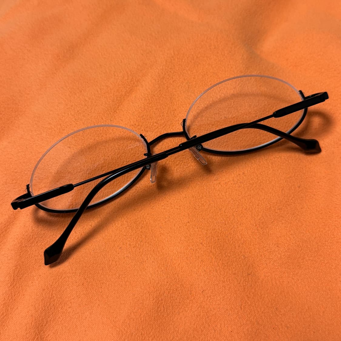 역반무테 반무테 하프 반테 원형 안경 블랙 상품이미지4