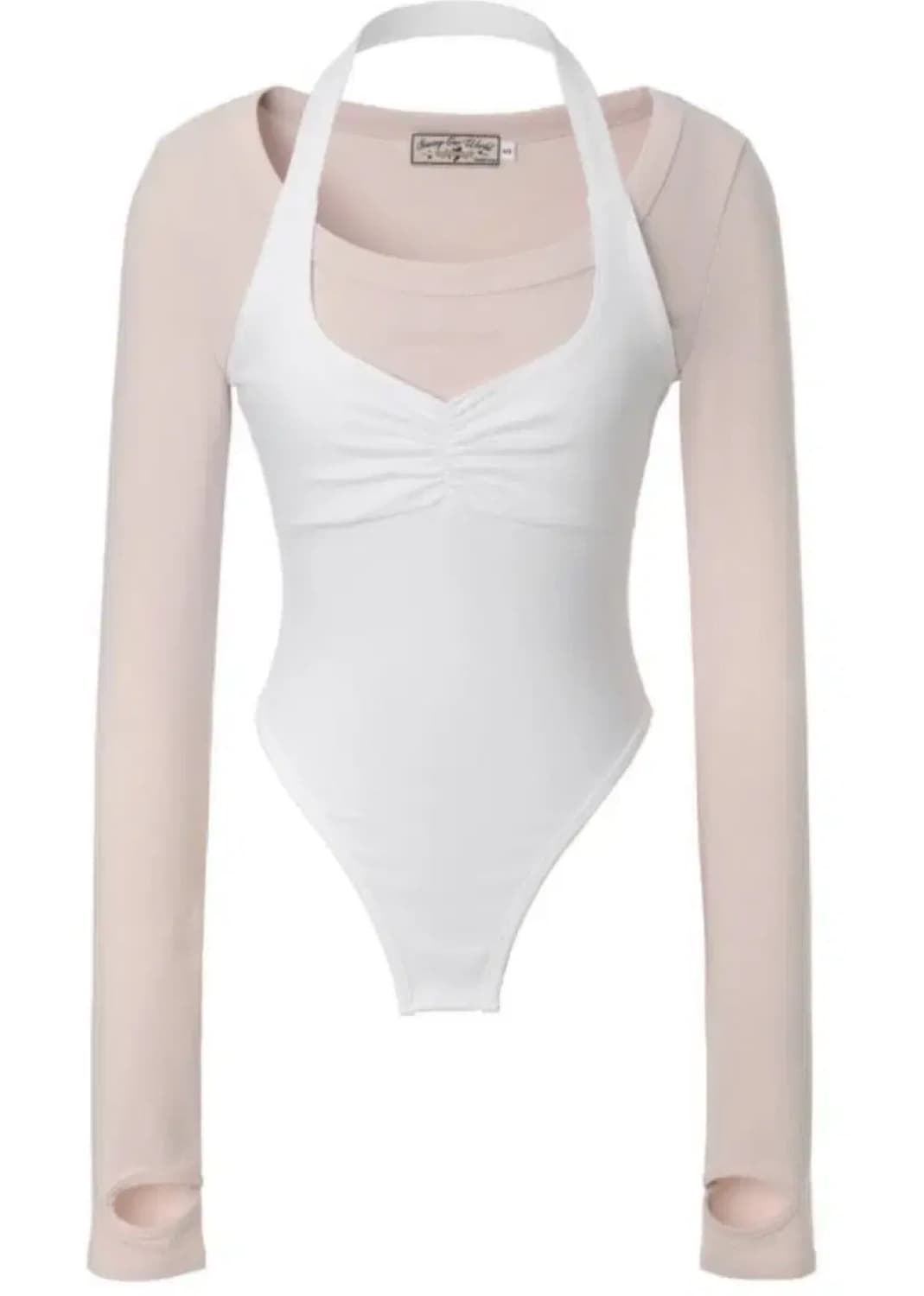 쓰리타임즈 홀터 레이어드 탑 핑크 상품이미지1