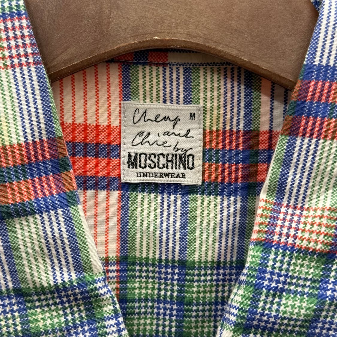 모스키노 칩앤시크 체크 반팔 코튼 셔츠 언더웨어 라인 멀티 컬러 상품이미지7