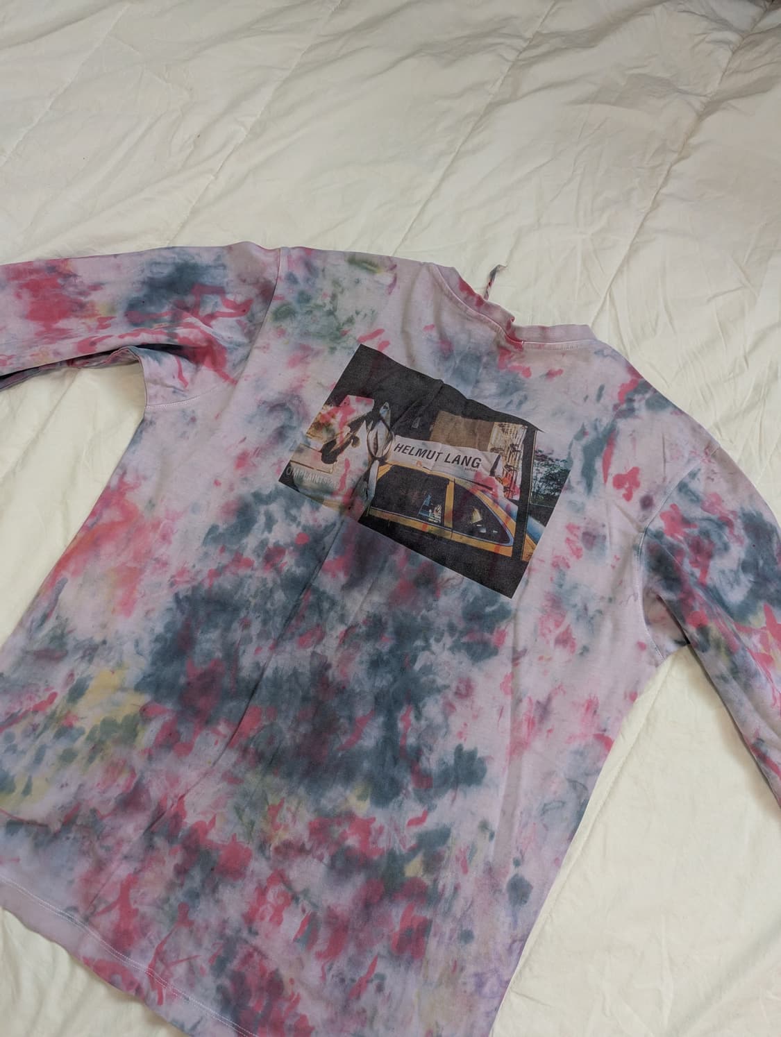 헬무트랭 택시 롱슬리브 타이다이 그래픽 티 상품이미지5