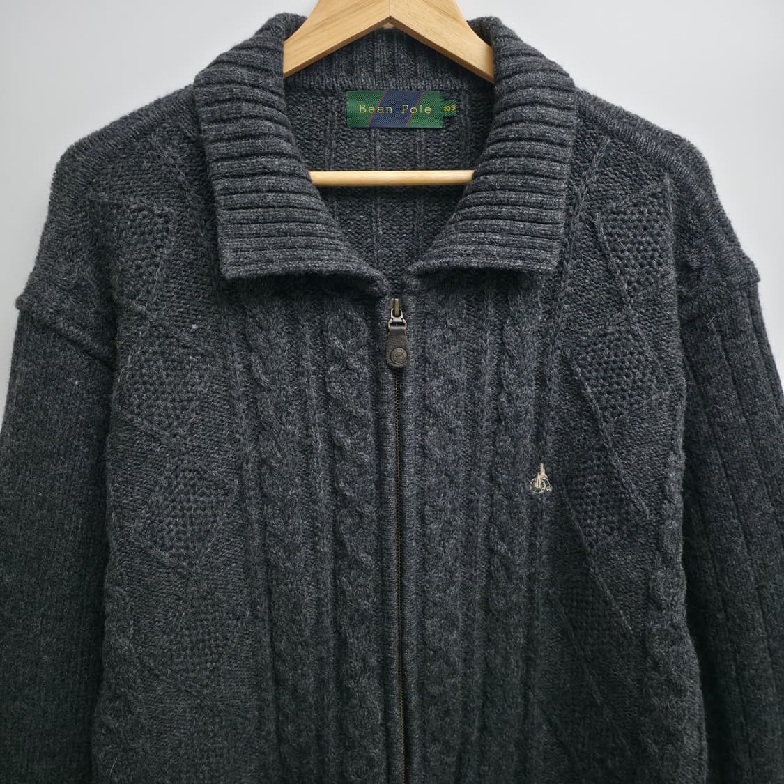 [XL] 빈폴 회색 케이블 니트 집업 가디건 상품이미지2