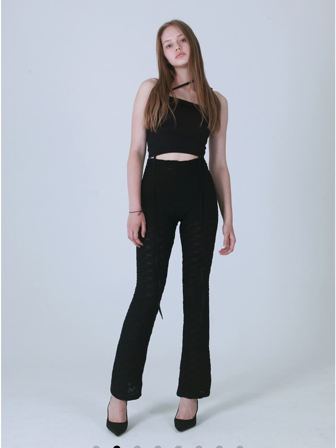 아쎄이 WRINKLE BELL BOTTOM PANTS [BLACK] 상품이미지2