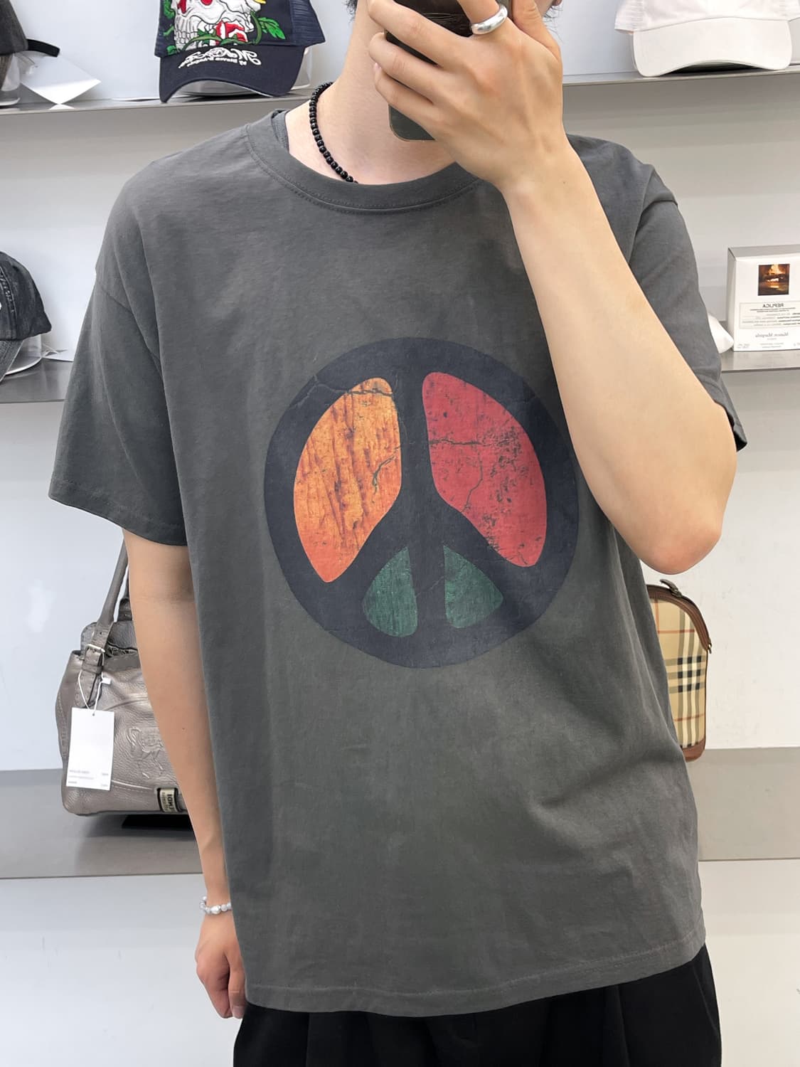 Shirt Minister 피스 사인 그래픽 티셔츠 상품이미지1