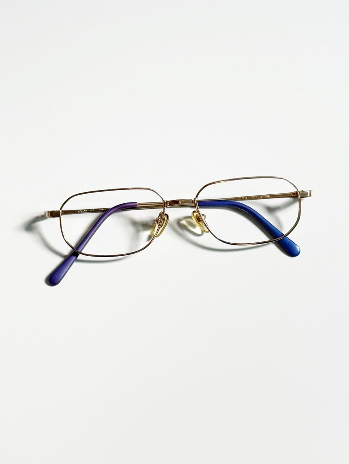 90s JENOBIA 골드 메탈 슬림 스퀘어 빈티지 안경 상품이미지2