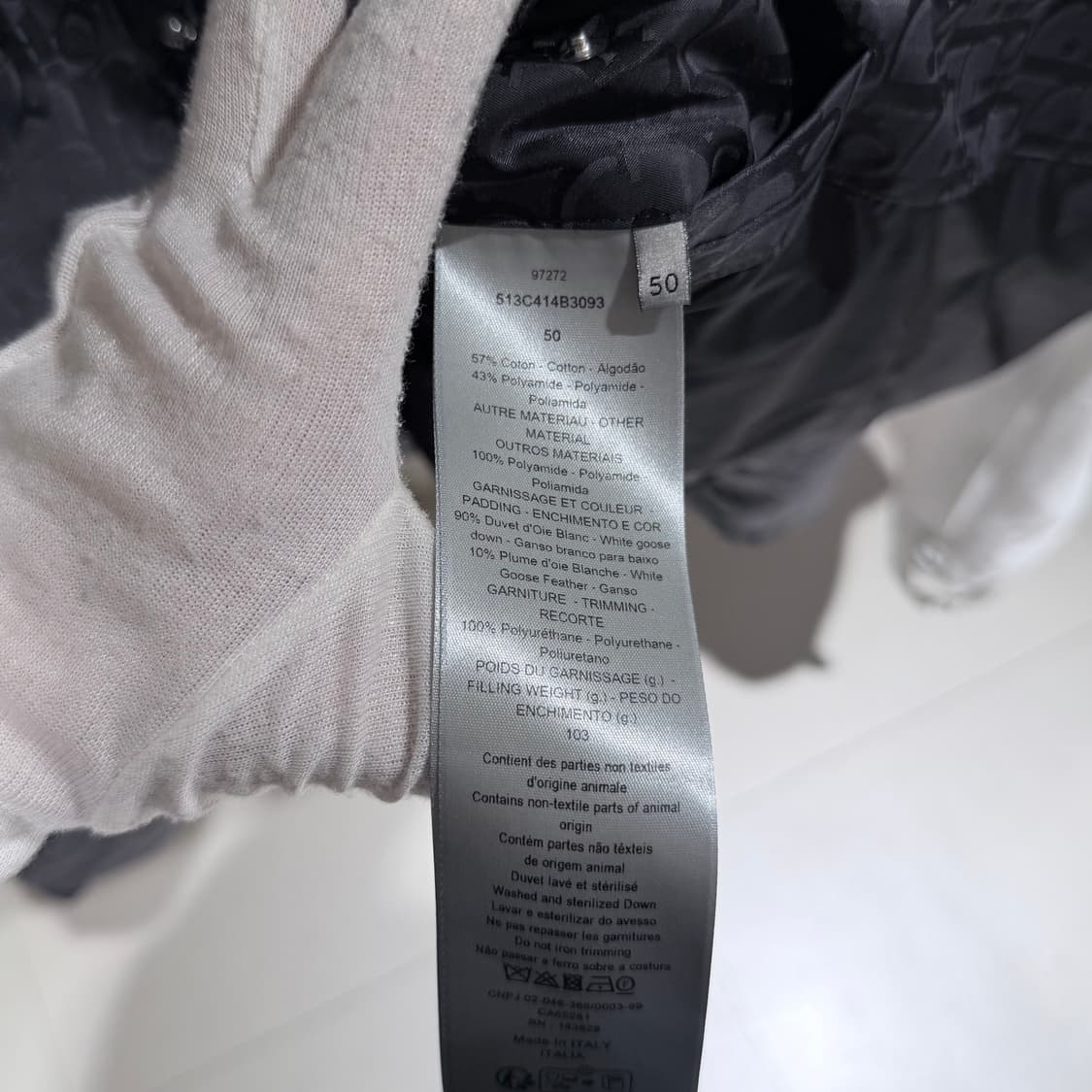 (S+ / 50) / 디올 오블리크 신상 블랙 패딩 / 26년 구매 상품이미지8