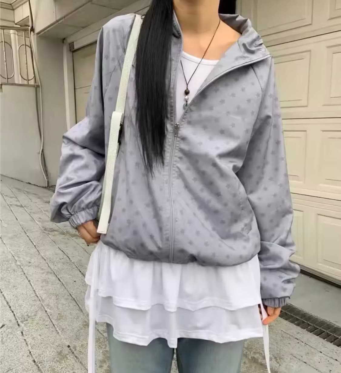 스타 별 바람막이 그레이 상품이미지1