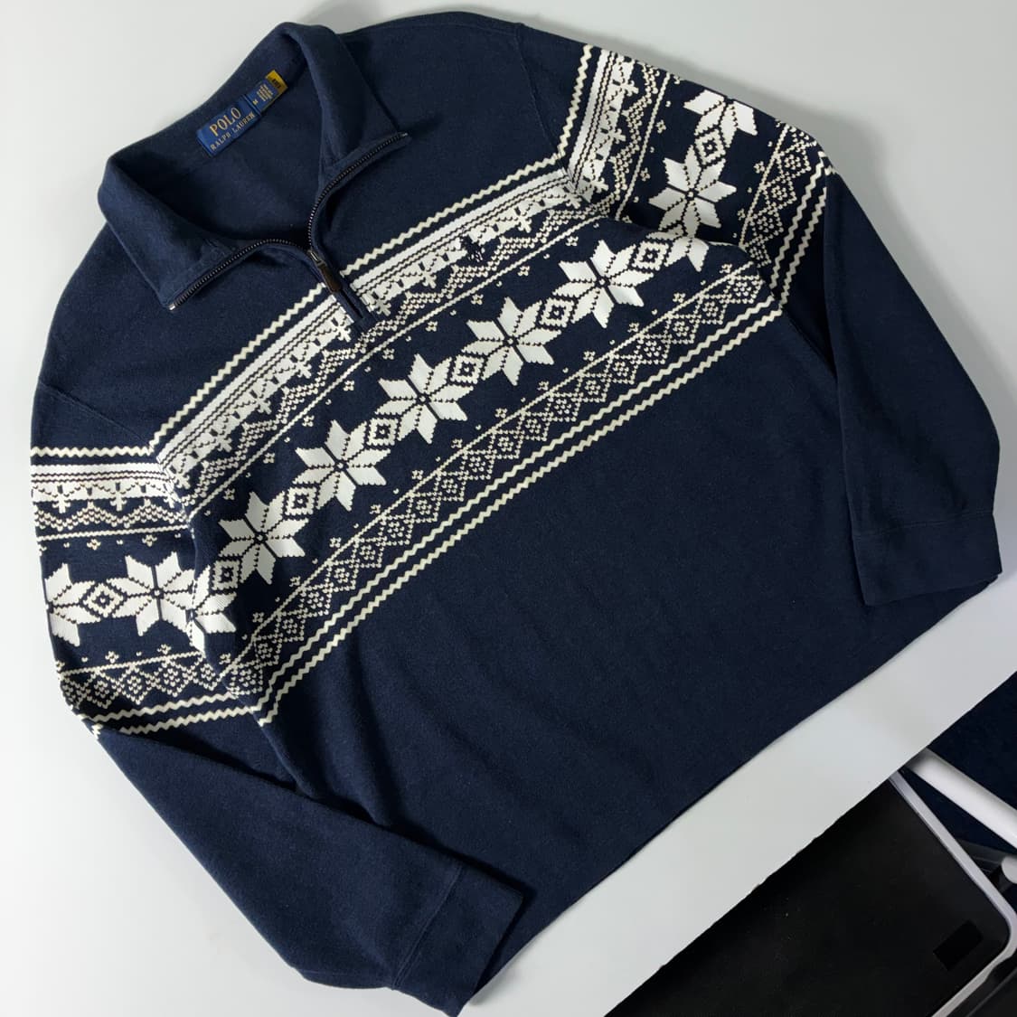 Polo 폴로 랄프로렌 신형 네이비 페어아일 쿼터집업 니트 상품이미지3