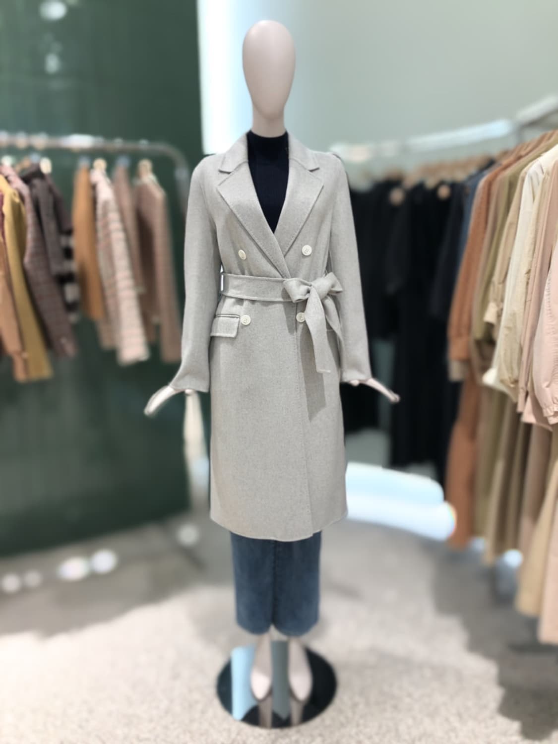 듀엘 더블 롱 코트 라이트그레이 55 상품이미지1