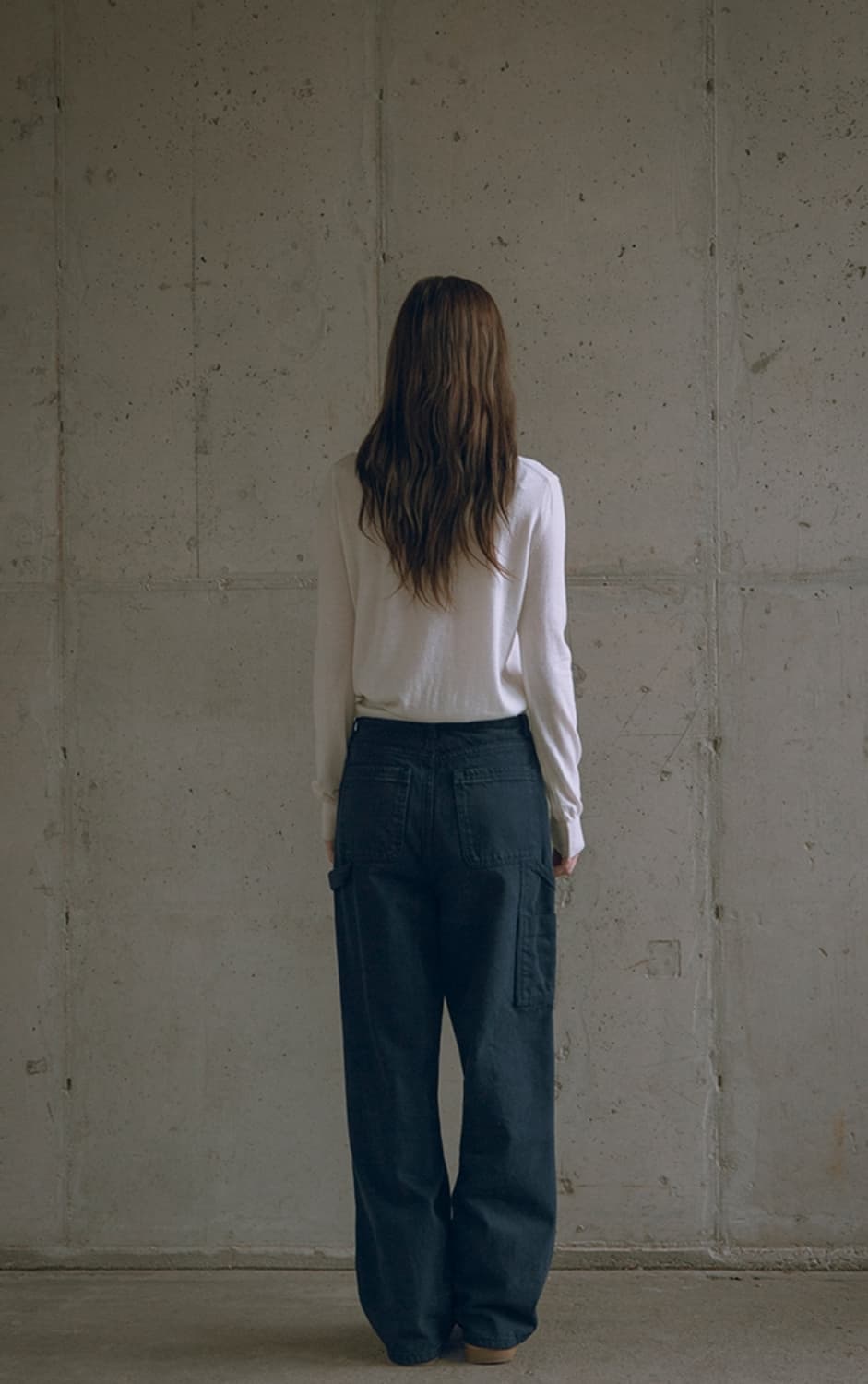 SIYAZU 뉴 와이드 기모 카펜터 팬츠 네이비 (L) 상품이미지10