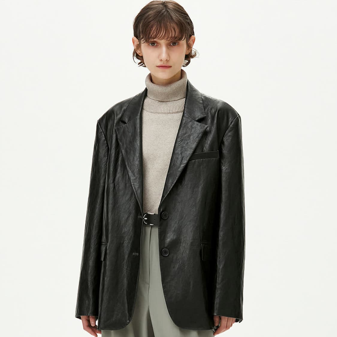 몽돌 레더 자켓 (정가 18만원) 상품이미지2