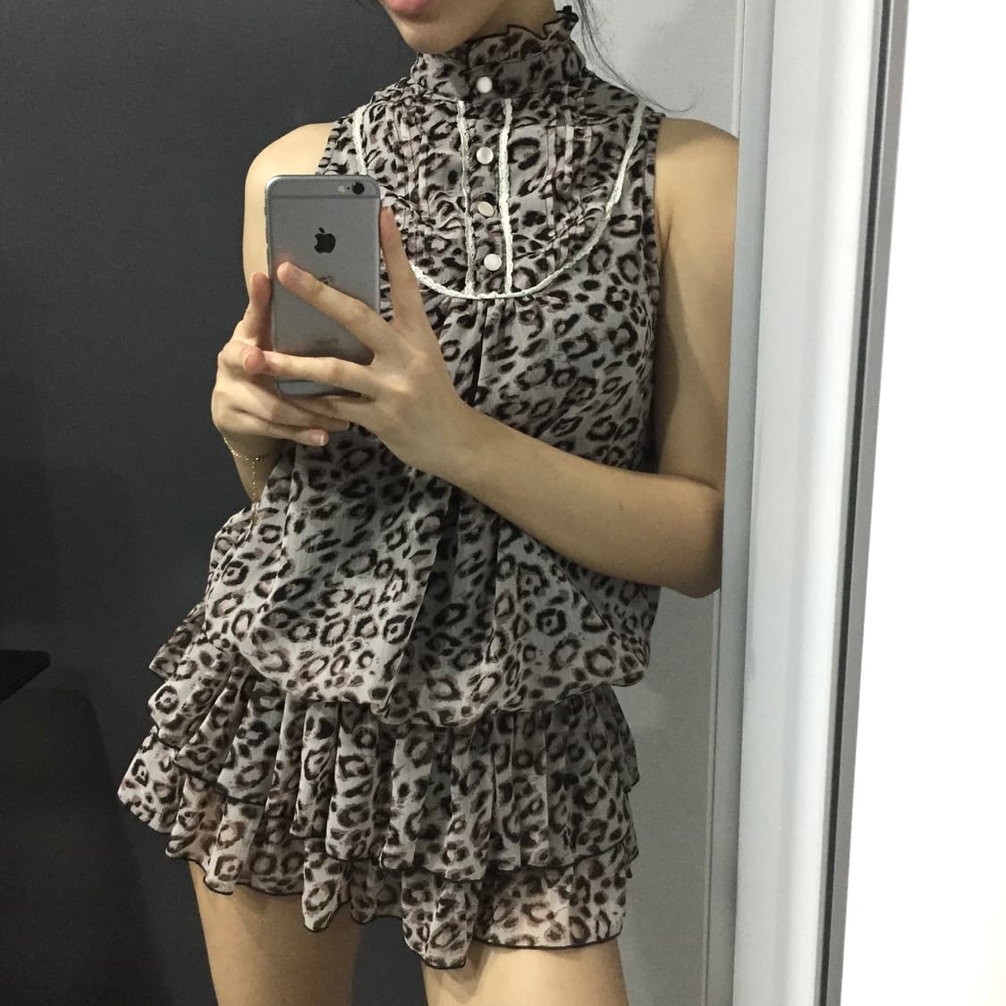 레오파드 고딕 슬리브리스 원피스 상품이미지1