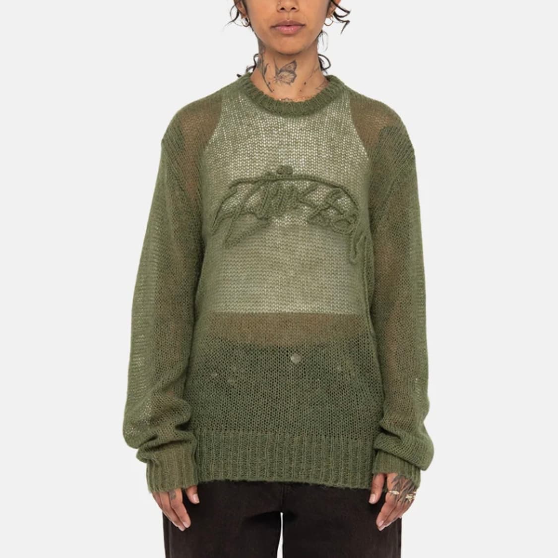 Stussy Loose Knit Logo Sweater Cypress 상품이미지2