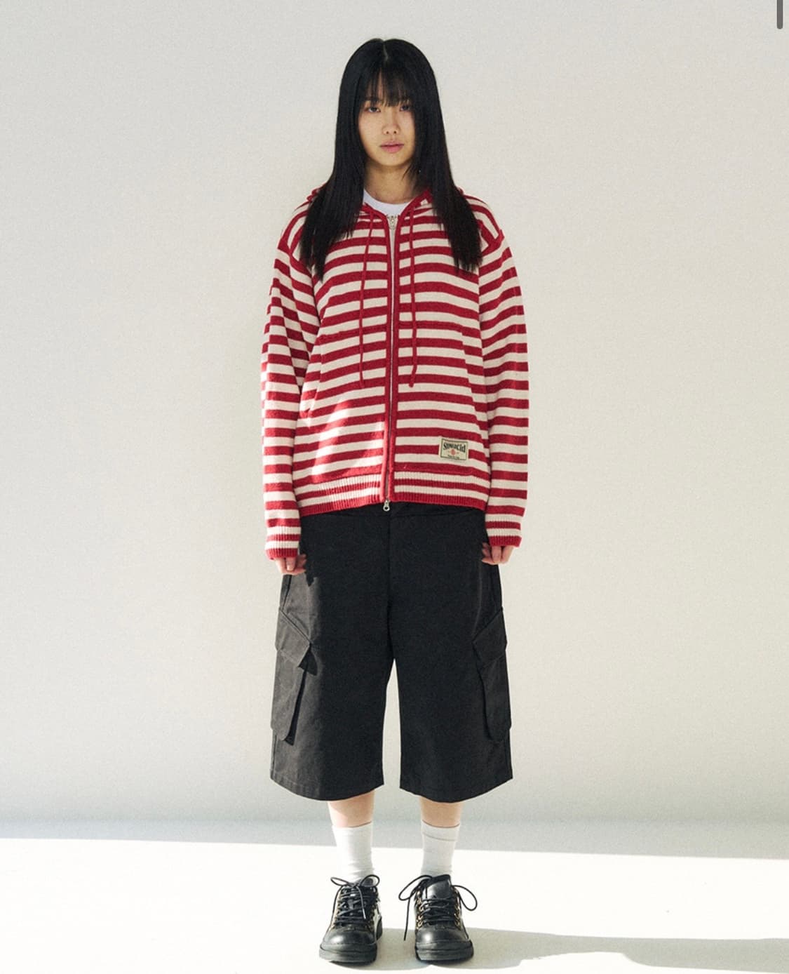 슬로우애시드 니트 후드집업 L 상품이미지5