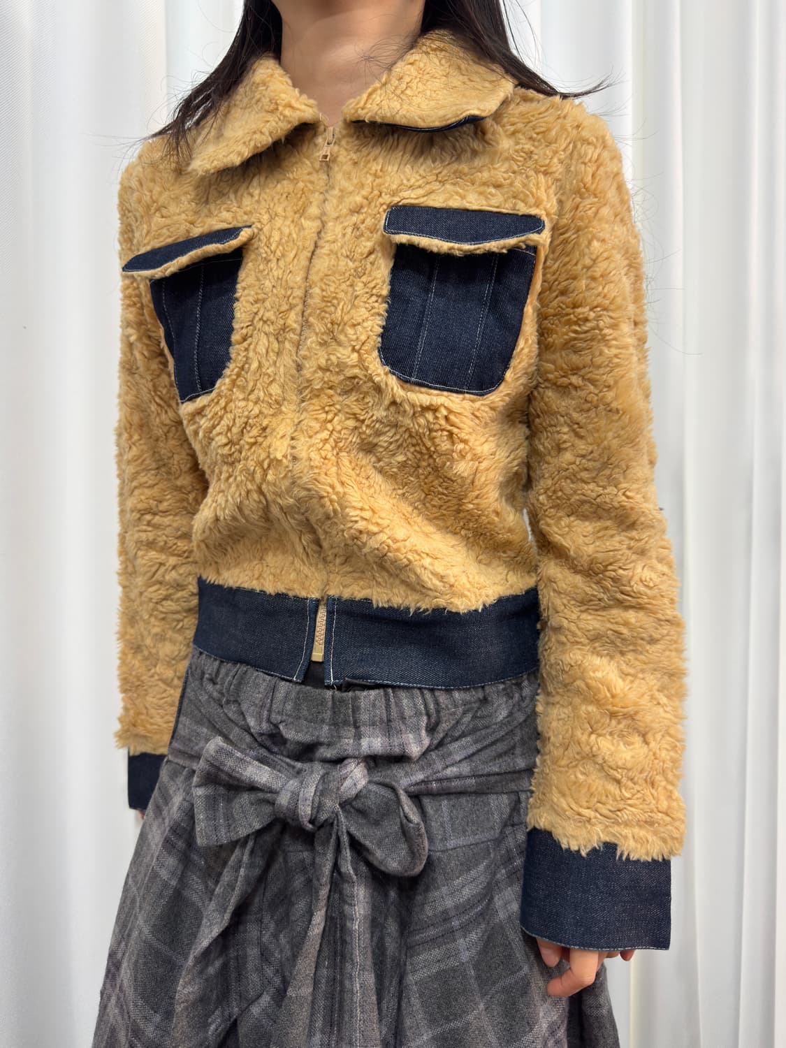 fur denim jacket 상품이미지2