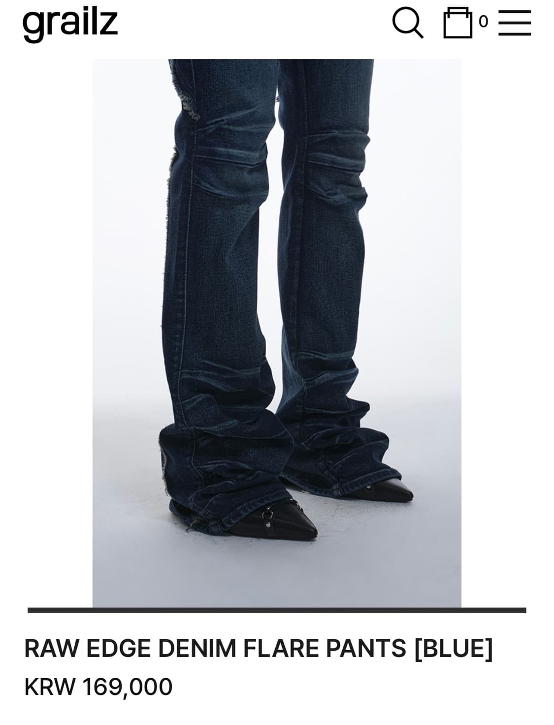 그레일즈 데님 raw edge denim flare pants 상품이미지3