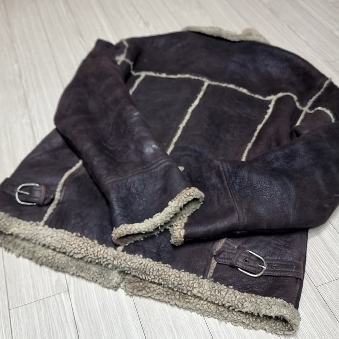 90년대 빈티지 체이스컬트 양털 무스탕 자켓 브라운(100) 상품이미지6