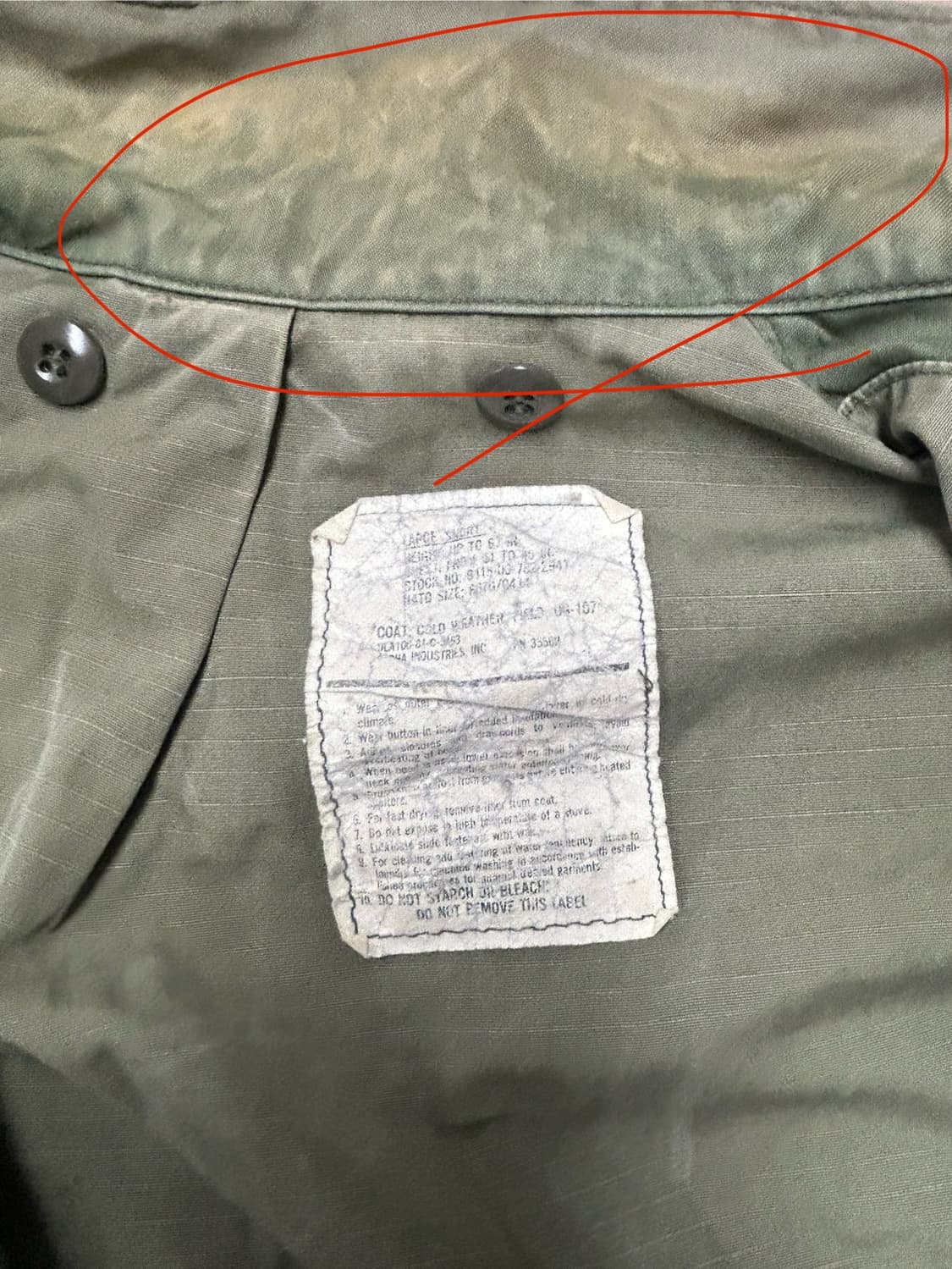 80s 미군 오리지날 M-65 필드 자켓(L-S) 상품이미지4