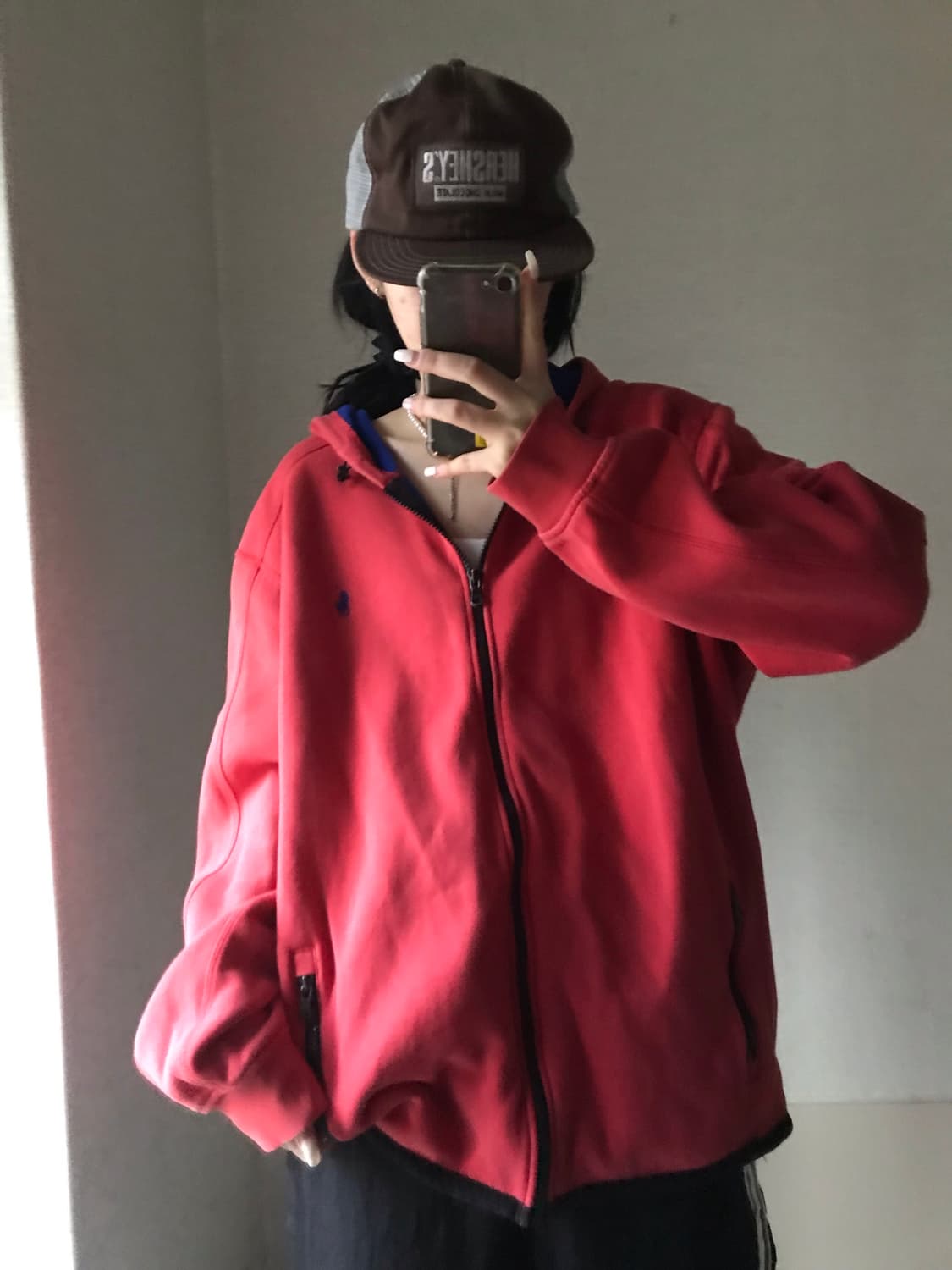 폴로 레드 오버핏 후드집업 상품이미지3